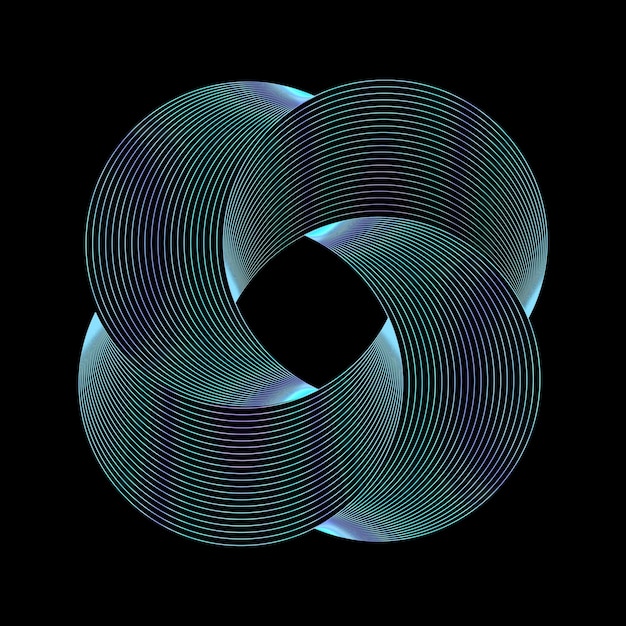 Loop Abstrato de Formas Geométricas Entrelaçadas em Teal e Azul