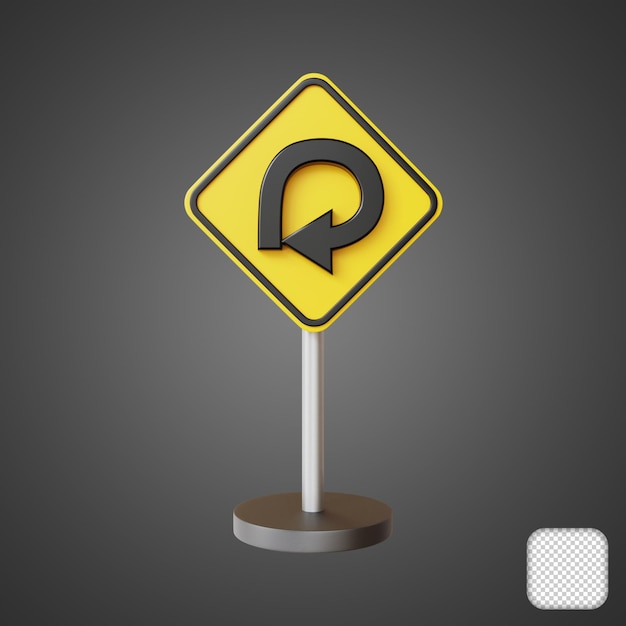 PSD loop road sign verkehr 3d-illustration