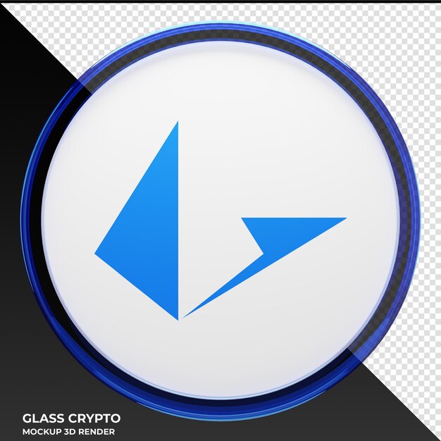 PSD loopring lrc glass crypto coin ilustración 3d