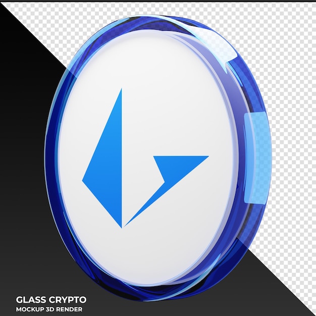 PSD loopring lrc glass crypto coin ilustración 3d