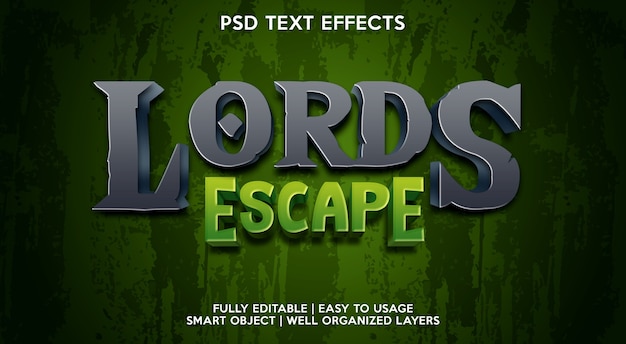 PSD lord escape texteffektvorlage