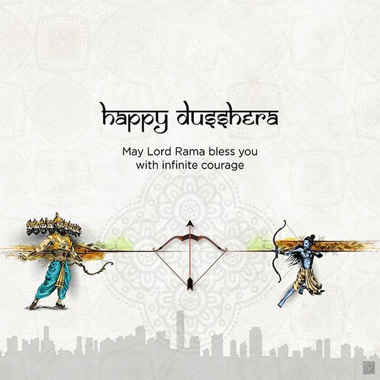 PSD lord rama killing ravana in happy dussehra festival