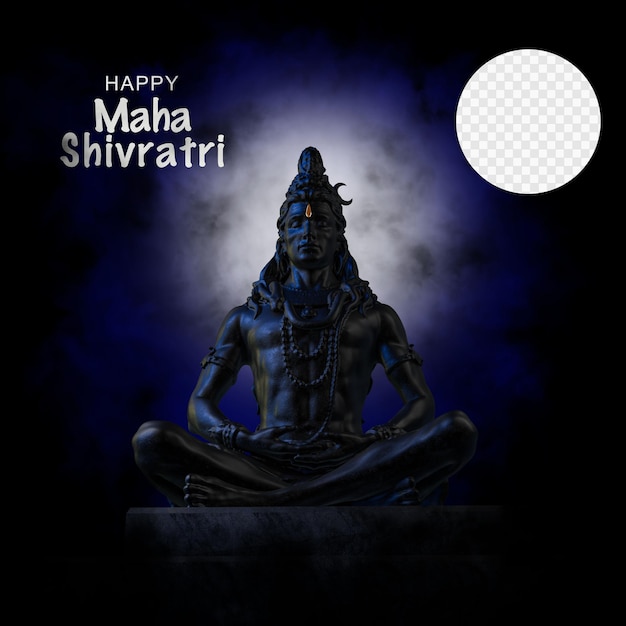 lord shiva 3d render image with transparent background maha shivratri concept