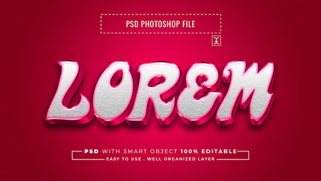 Lorem 3d bearbeitbarer texteffekt, psd-datei, designvorlage