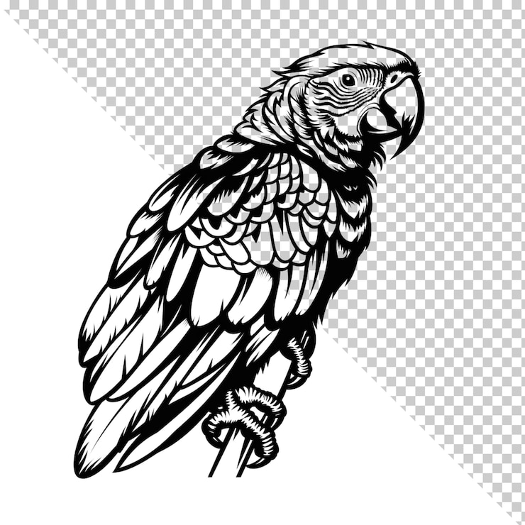 PSD loro aislado sobre fondo transparente