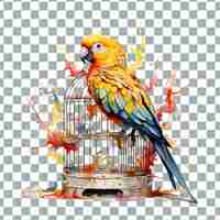 PSD loro de colores en transparente