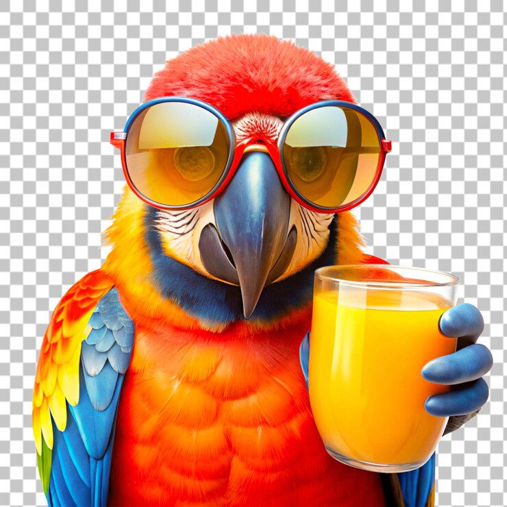 PSD loro de dibujos animados colorido aislado en un fondo transparente ilustración de renderización 3d