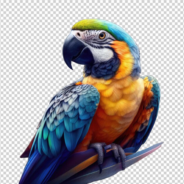 PSD el loro elegante a todo color png