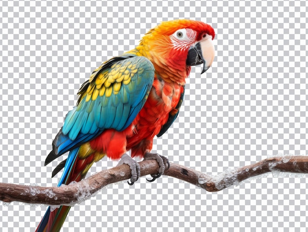 Loro guacamaya roja aislado