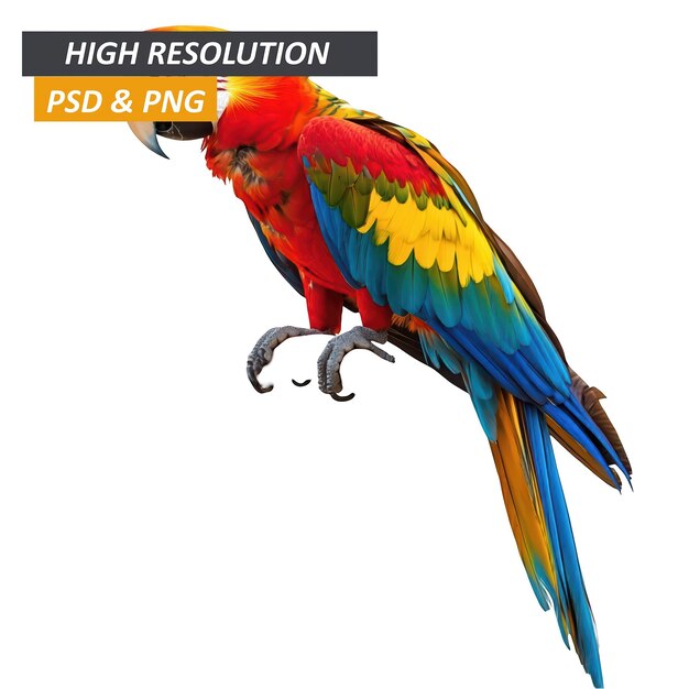 El loro guacamayo escarlata de alta resolución