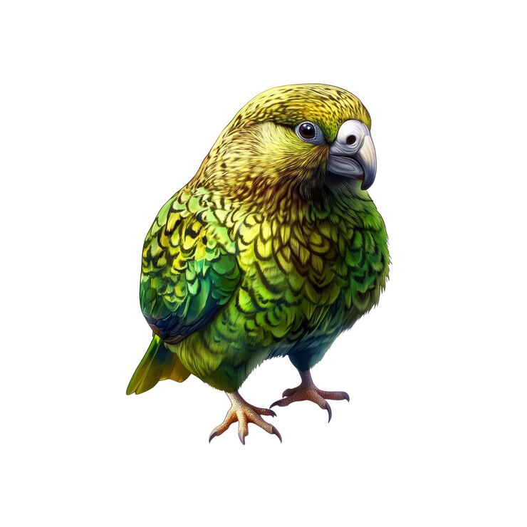 PSD el loro kaka aislado en un fondo blanco