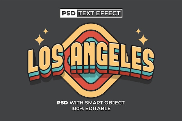 Los Angeles Retro Text Effect Style Effetto di testo modificabile