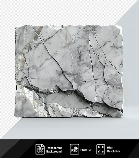 Losa de mármol en un fondo transparente contra una pared blanca png