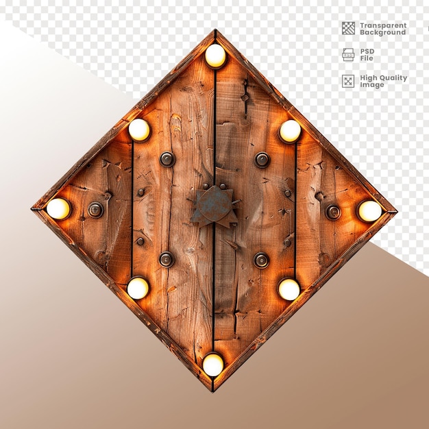 PSD losango de madeira com luz elemento 3d rombos de madeira com elemento de luz 3d