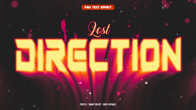 lost direction 3d editable text effect