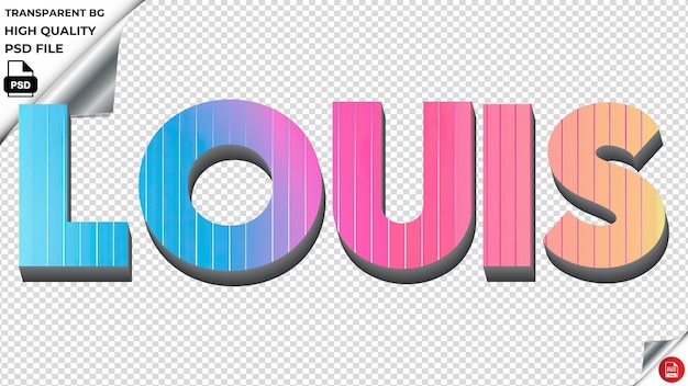 Louis Typographie Arc-en-ciel Coloré Texture Du Texte Psd Transparent