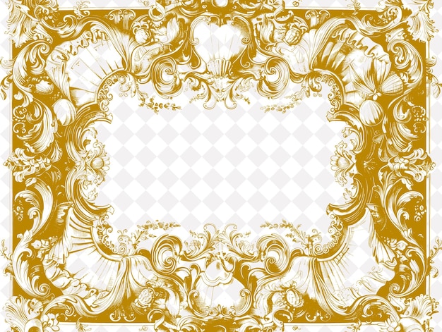 Louis Xv Frame Border mit Shell und Rocaille Sub Texturen W Creative PNG Abstract Designs