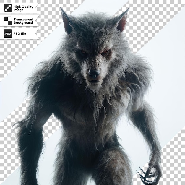 PSD loup-garou psd ou lycanthrope sur fond transparent avec couche de masque modifiable