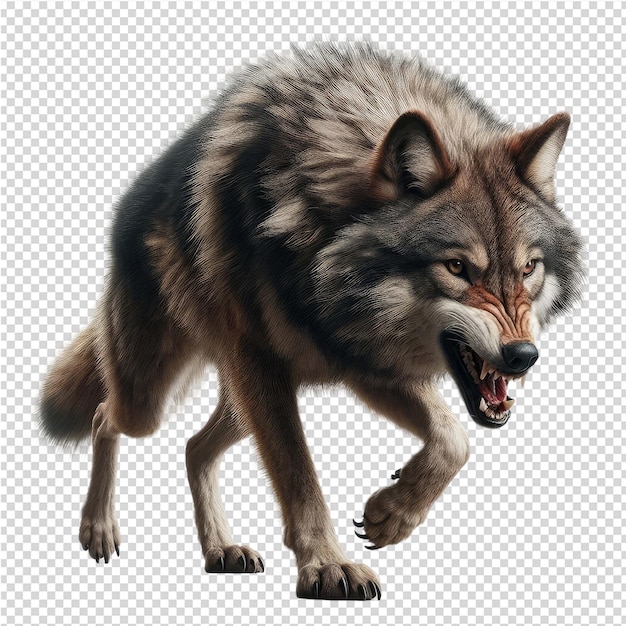 PSD un loup avec un loup sur la tête