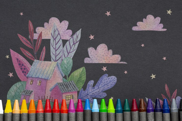 PSD lousa com desenho artístico