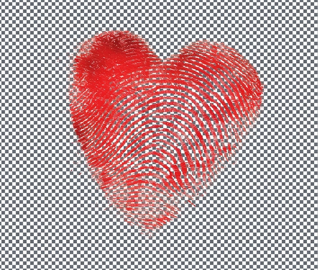 Lovable fingerprint heart art cartas aisladas en un fondo transparente