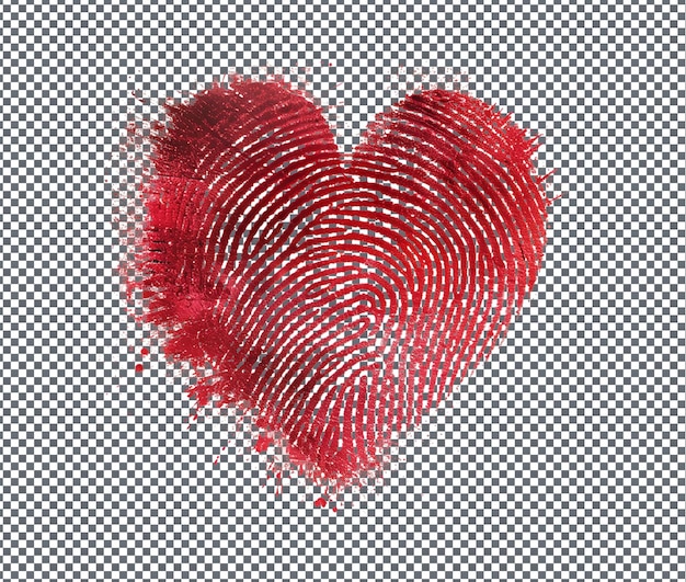 Lovable Fingerprint Heart Art Cartas aisladas en un fondo transparente