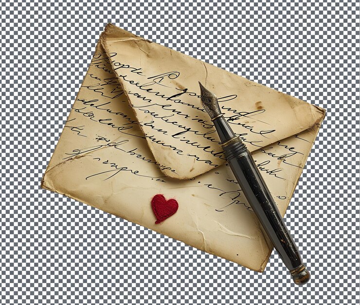 PSD lovable lettere d'amore scritte a mano isolate su uno sfondo trasparente