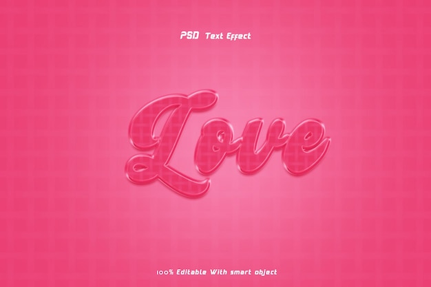 love 3d editable text effect style with background