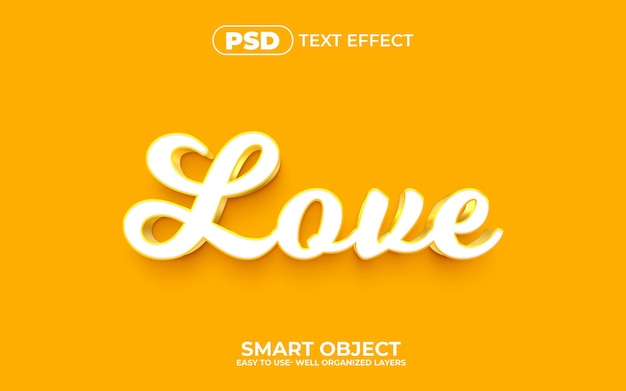 Love 3d Effet De Texte Modifiable Premium