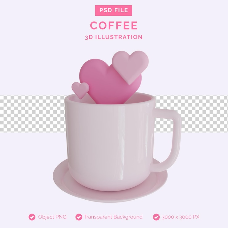 PSD love coffee