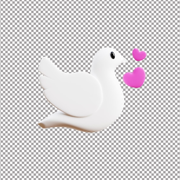 Love dove file renderizzato in 3D