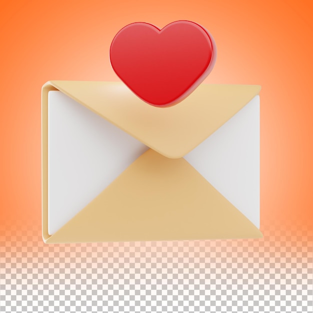 love email 3d icon and illustration
