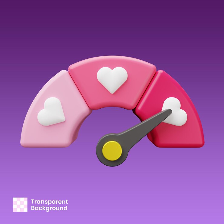 PSD love meter gauge 3d illustration