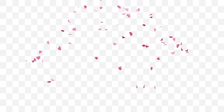 PSD love shape confetti celebrazione decorazione isolata