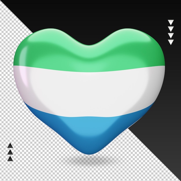 Love Sierra Leone Foyer Du Drapeau Rendu 3d Vue De Face