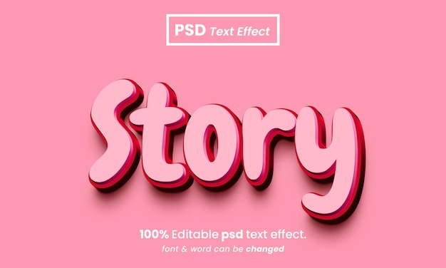 Love story 3d effetto testo psd premium modificabile