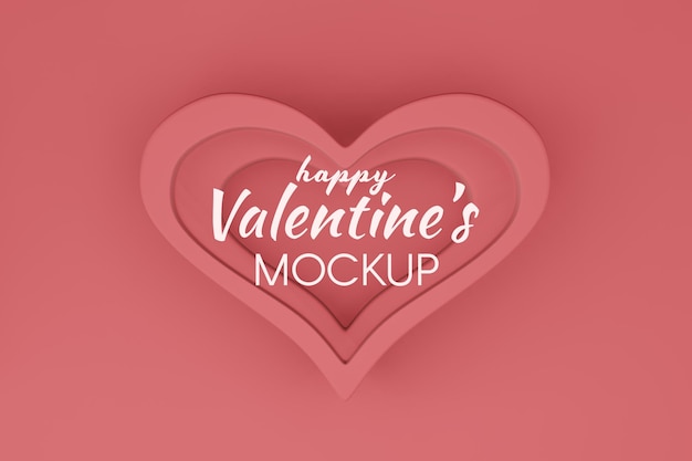 Lovely Happy Valentines Day Mockup-Konzept in 3D-Rendering