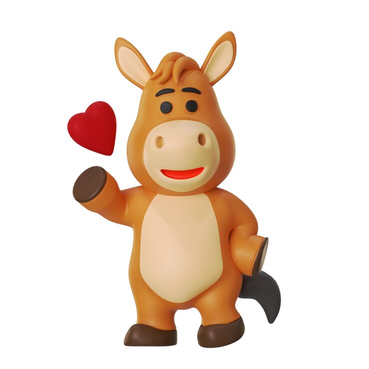 PSD lovelyhorse mascot animal 3d