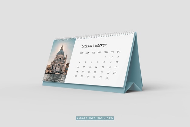 Low angle view von tischkalender mockup