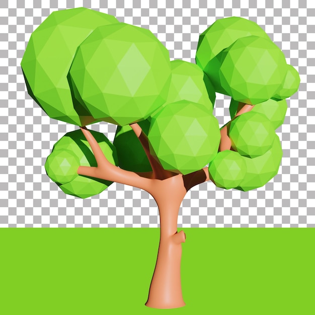 PSD low-poly-baum 3d isoliert