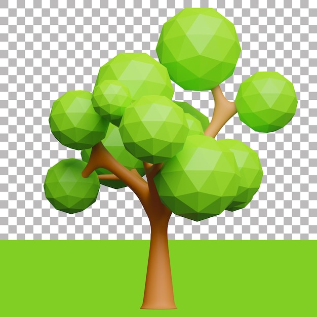 PSD low-poly-baum 3d isoliert