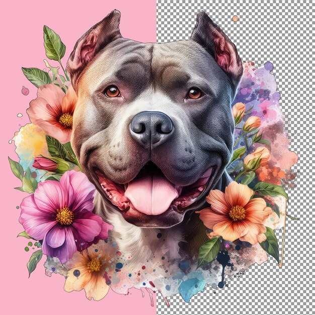 PSD loyal_pitbull_watercolorpng