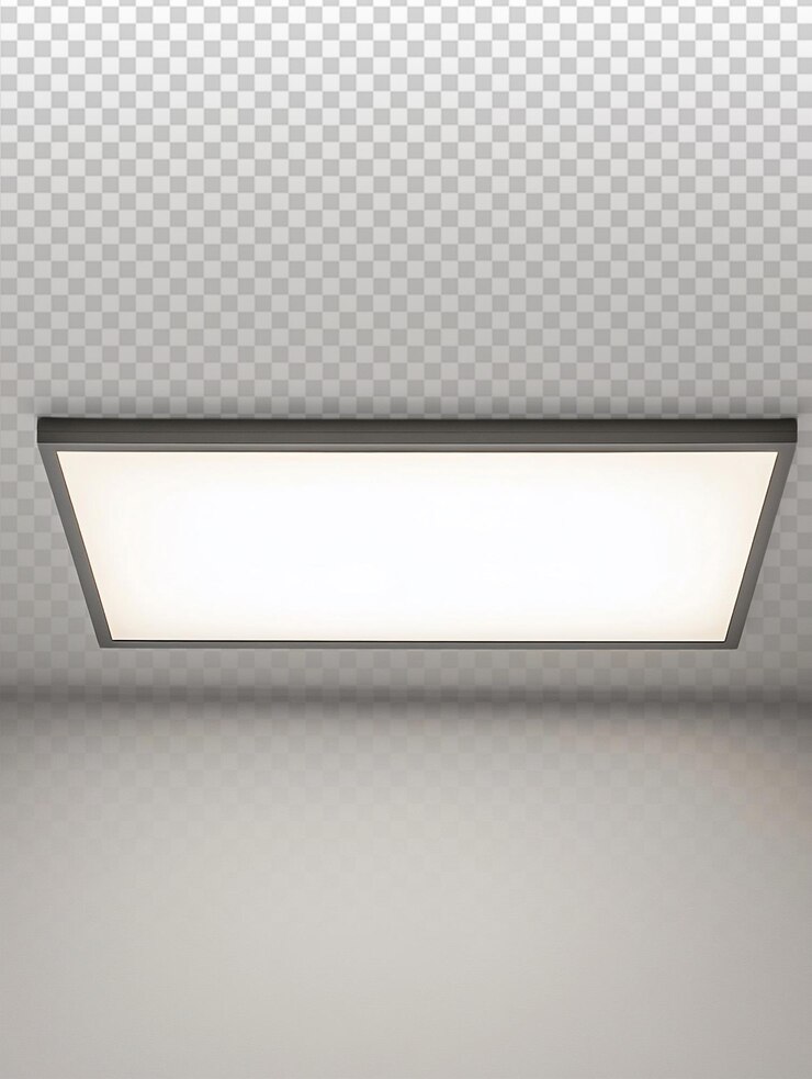 PSD luce a pannello piatto elegante su sfondo bianco per spazi moderni