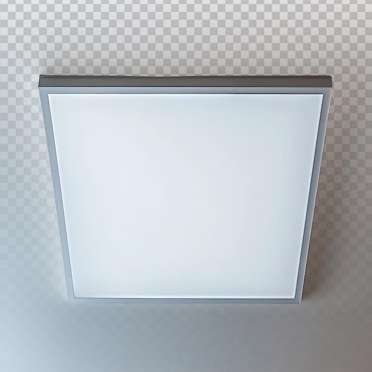 PSD luce a pannello piatto elegante su sfondo bianco per spazi moderni