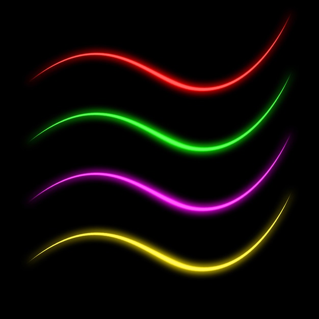 Luce al neon curva colorata