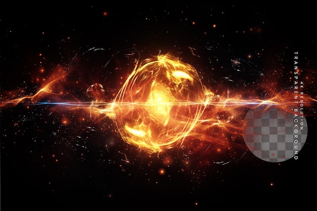Luce di energia magica su sfondo trasparente