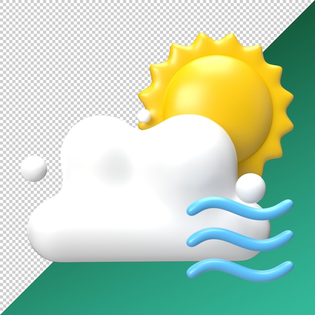 luce diurna nuvolosa e ventosa nebbia nebbia 3d icona elemento di rendering