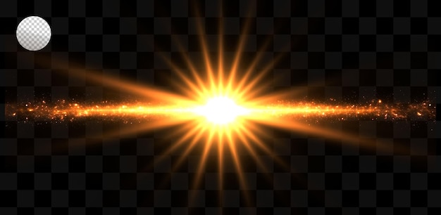 Luce gialla brillante dal centro del flash.