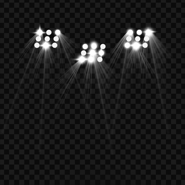 PSD luces blancas del estadio con rayos