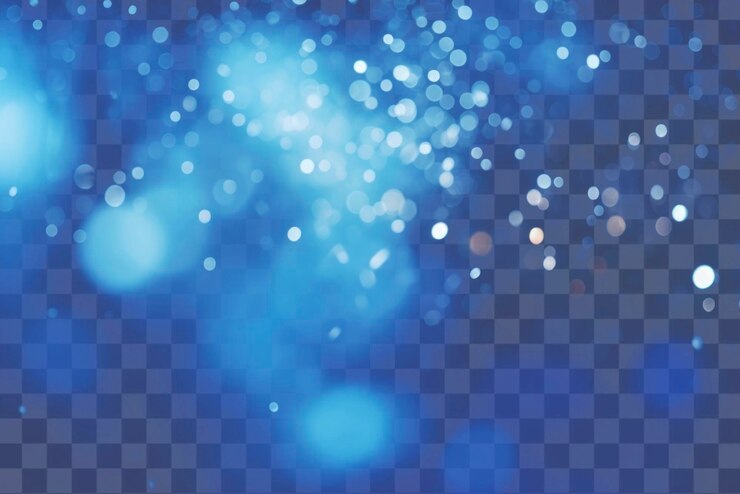 PSD las luces bokeh de la noche fría de png son azules borrosas